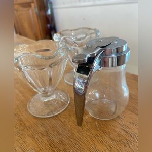 Icecream and syrup/milk dispenser glass